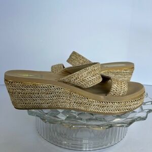 Volatile Woven Wedge Platform Sandals Size 10‎ Raffia Espadrille Style